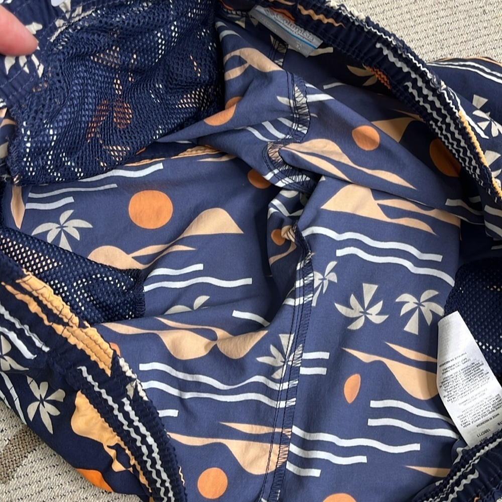 Columbia Sandy River II 3” Blue/Orange Athletic Shorts Nautical Pattern size XL - Picture 5 of 16